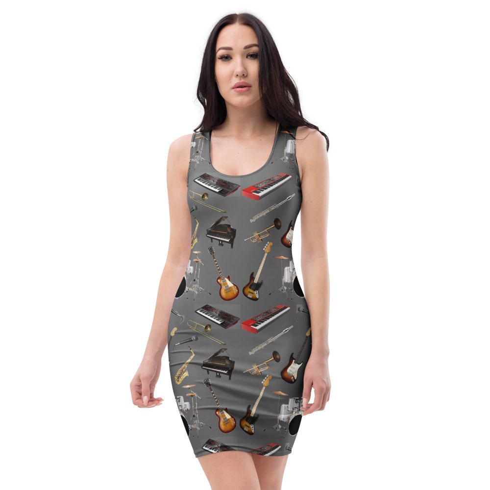 Father Groove™ Music Galaxy Bodycon Dress