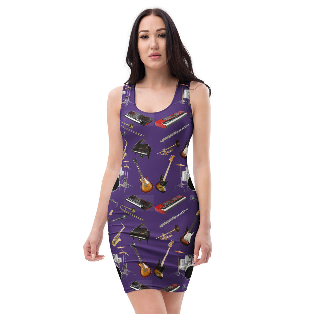 Father Groove™ Music Galaxy Bodycon Dress
