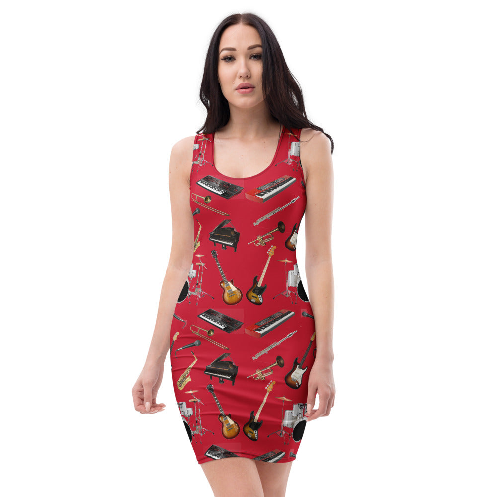 Father Groove™ Music Galaxy Bodycon Dress