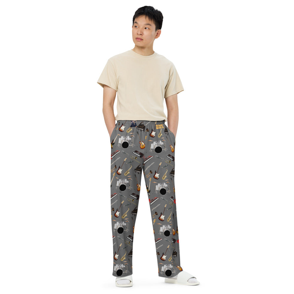 Father Groove™ Music Galaxy All-Over Print Unisex Wide-Leg Pants