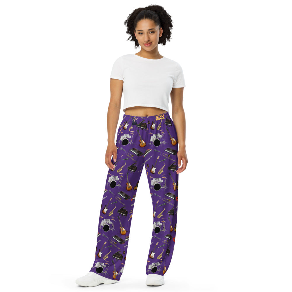 Father Groove™ Music Galaxy All-Over Print Unisex Wide-Leg Pants