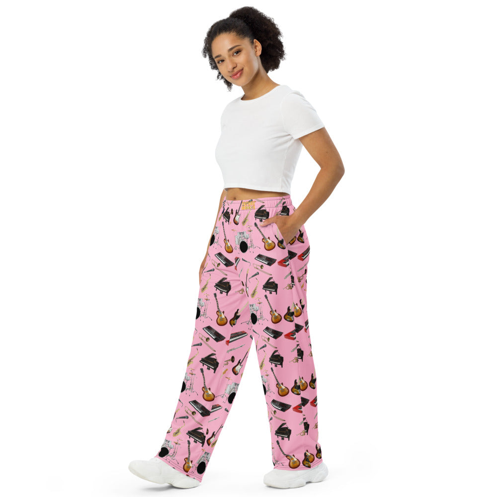 Father Groove™ Music Galaxy All-Over Print Unisex Wide-Leg Pants