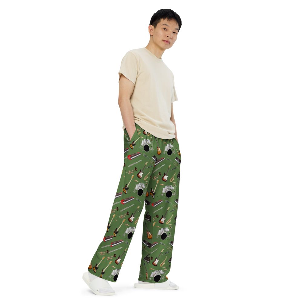 Father Groove™ Music Galaxy All-Over Print Unisex Wide-Leg Pants