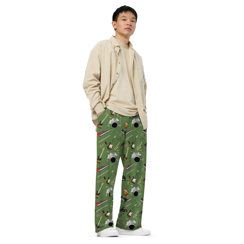 Father Groove™ Music Galaxy All-Over Print Unisex Wide-Leg Pants