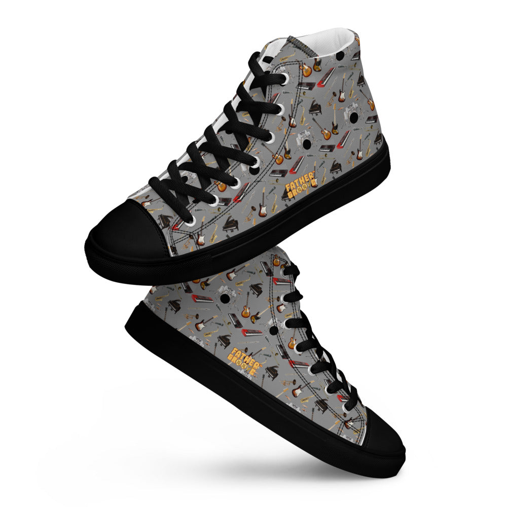 🎸 Father Groove™ “Music Galaxy” High-Top Canvas Sneakers