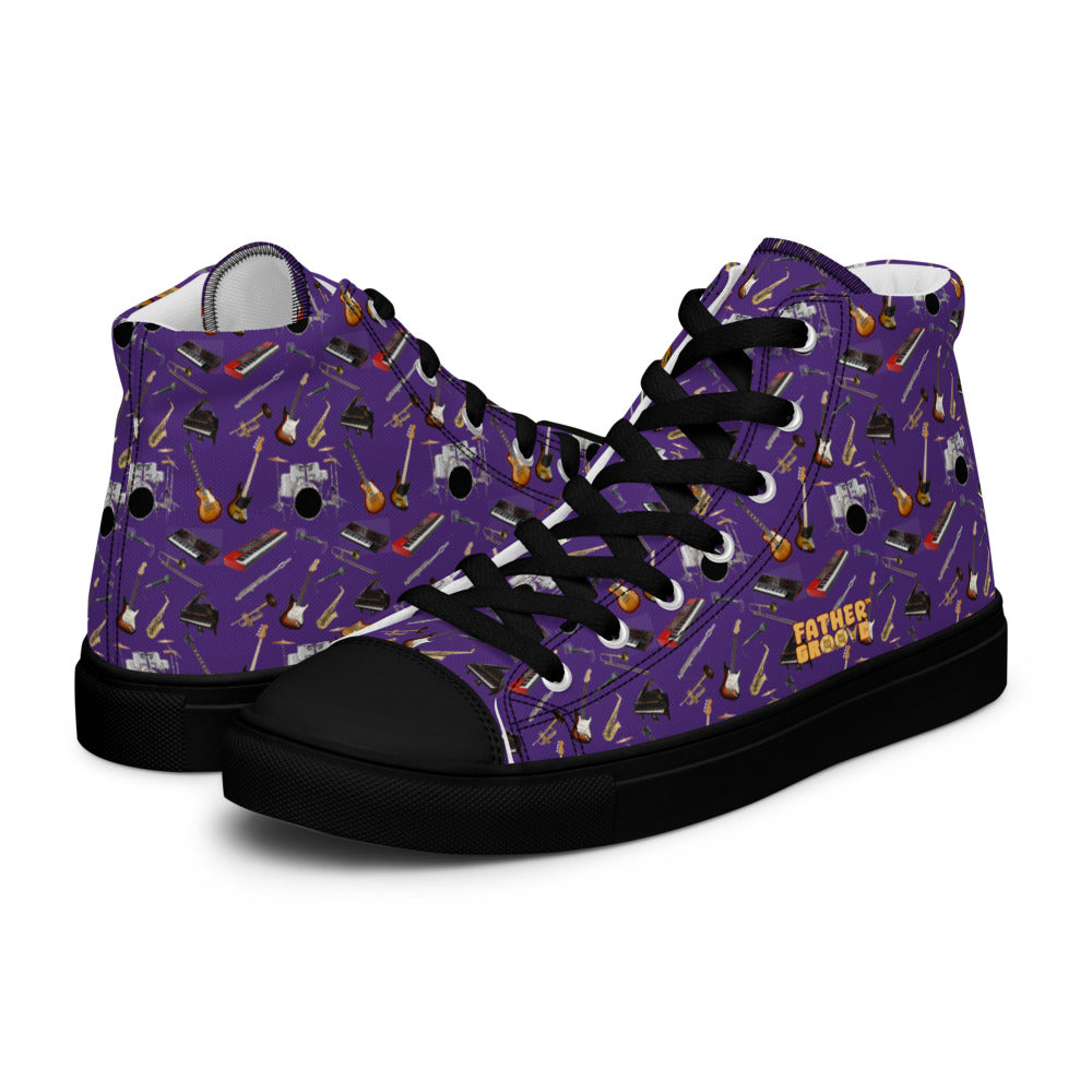 🎸 Father Groove™ “Music Galaxy” High-Top Canvas Sneakers