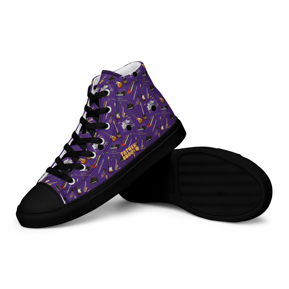 🎸 Father Groove™ “Music Galaxy” High-Top Canvas Sneakers