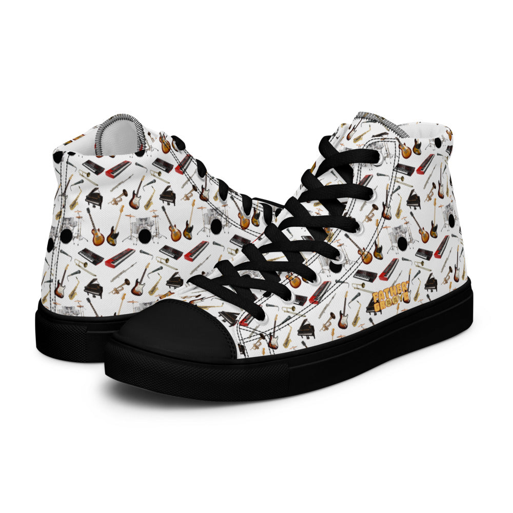 🎸 Father Groove™ “Music Galaxy” High-Top Canvas Sneakers