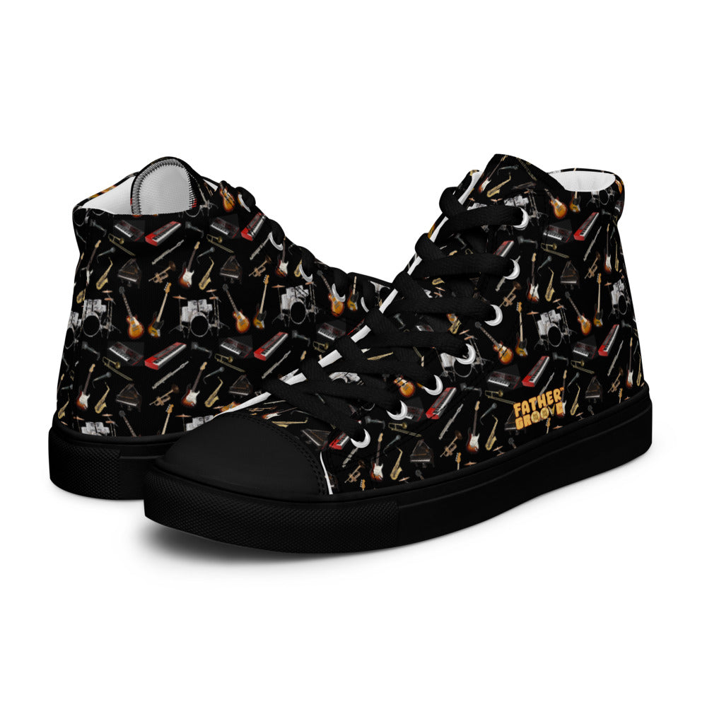 🎸 Father Groove™ “Music Galaxy” High-Top Canvas Sneakers