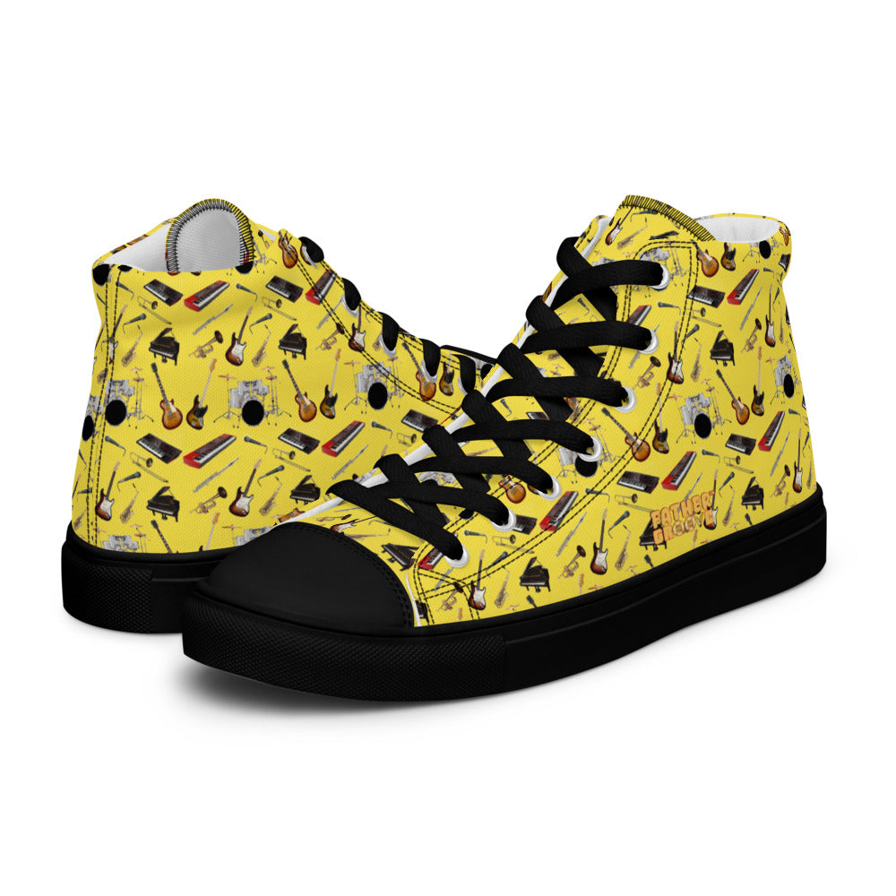 🎸 Father Groove™ “Music Galaxy” High-Top Canvas Sneakers