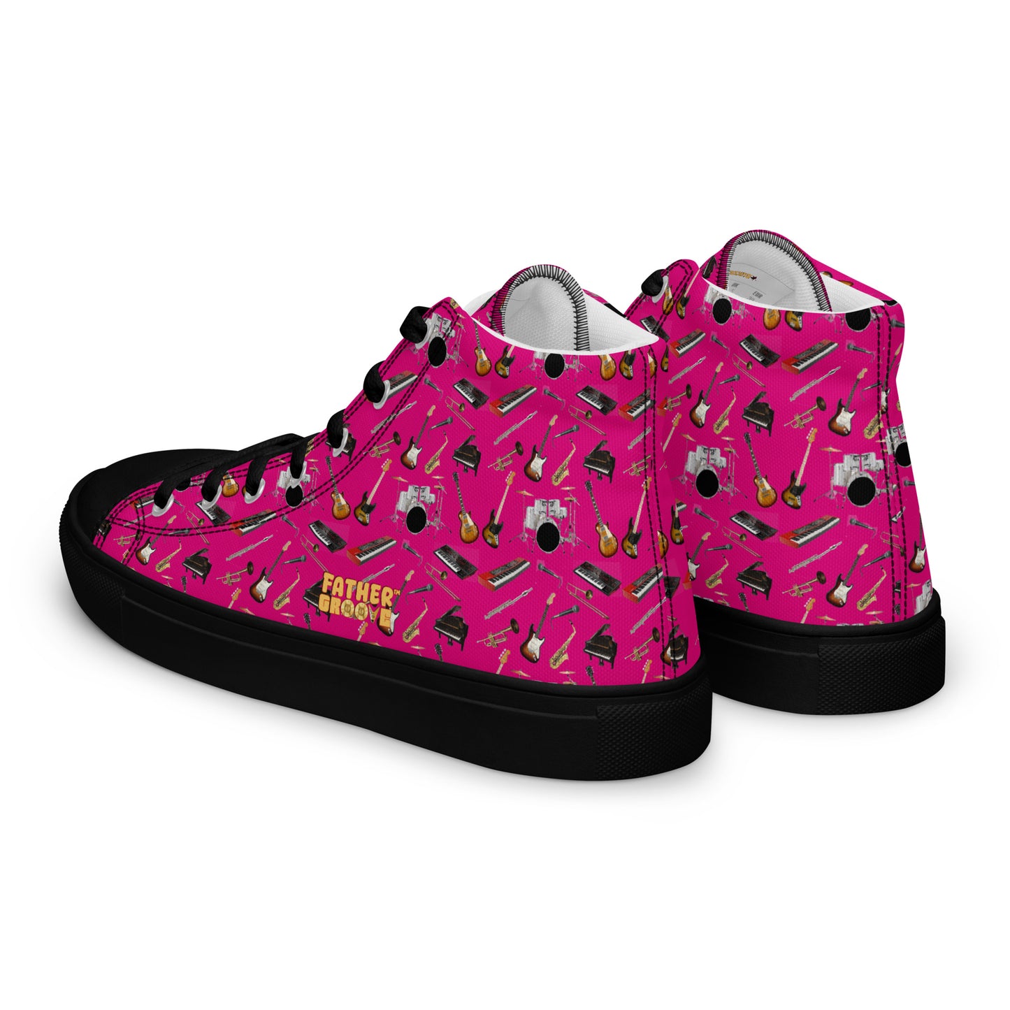🎸 Father Groove™ “Music Galaxy” High-Top Canvas Sneakers