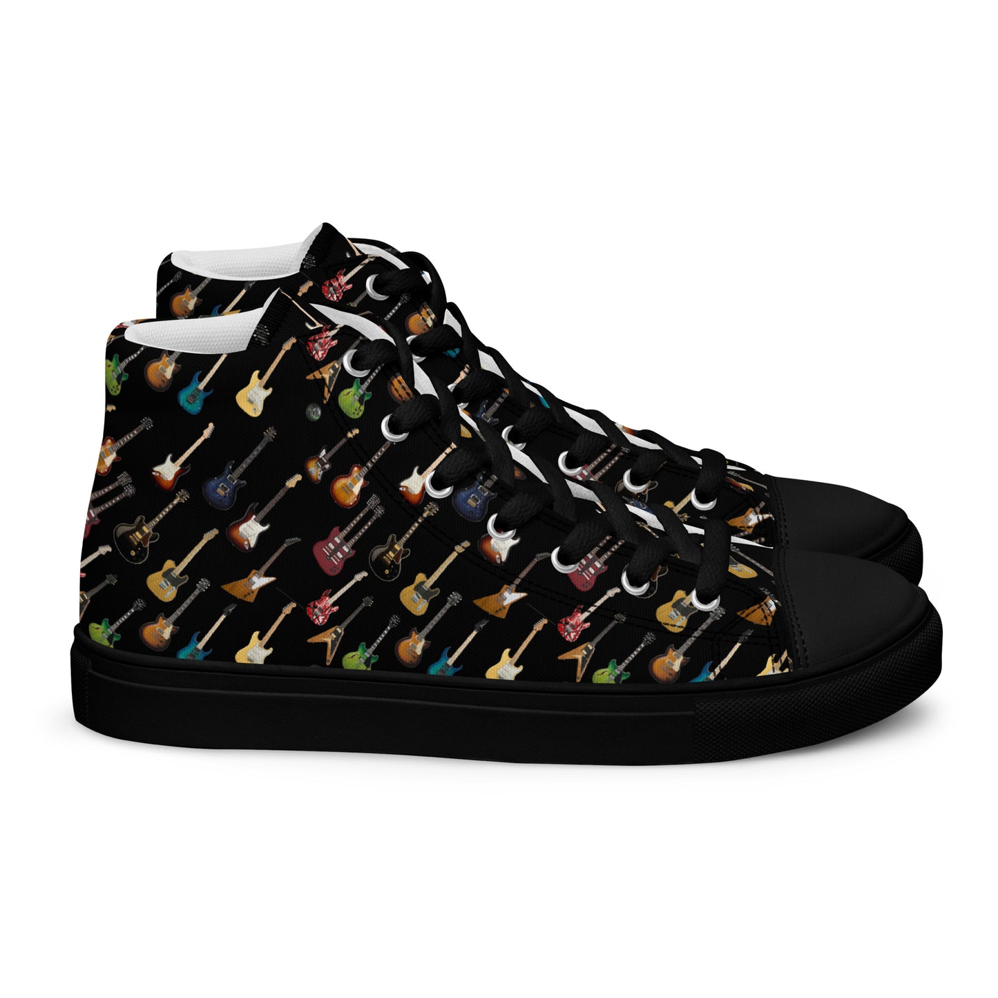 Guitar lover's Men’s high top canvas sneakers