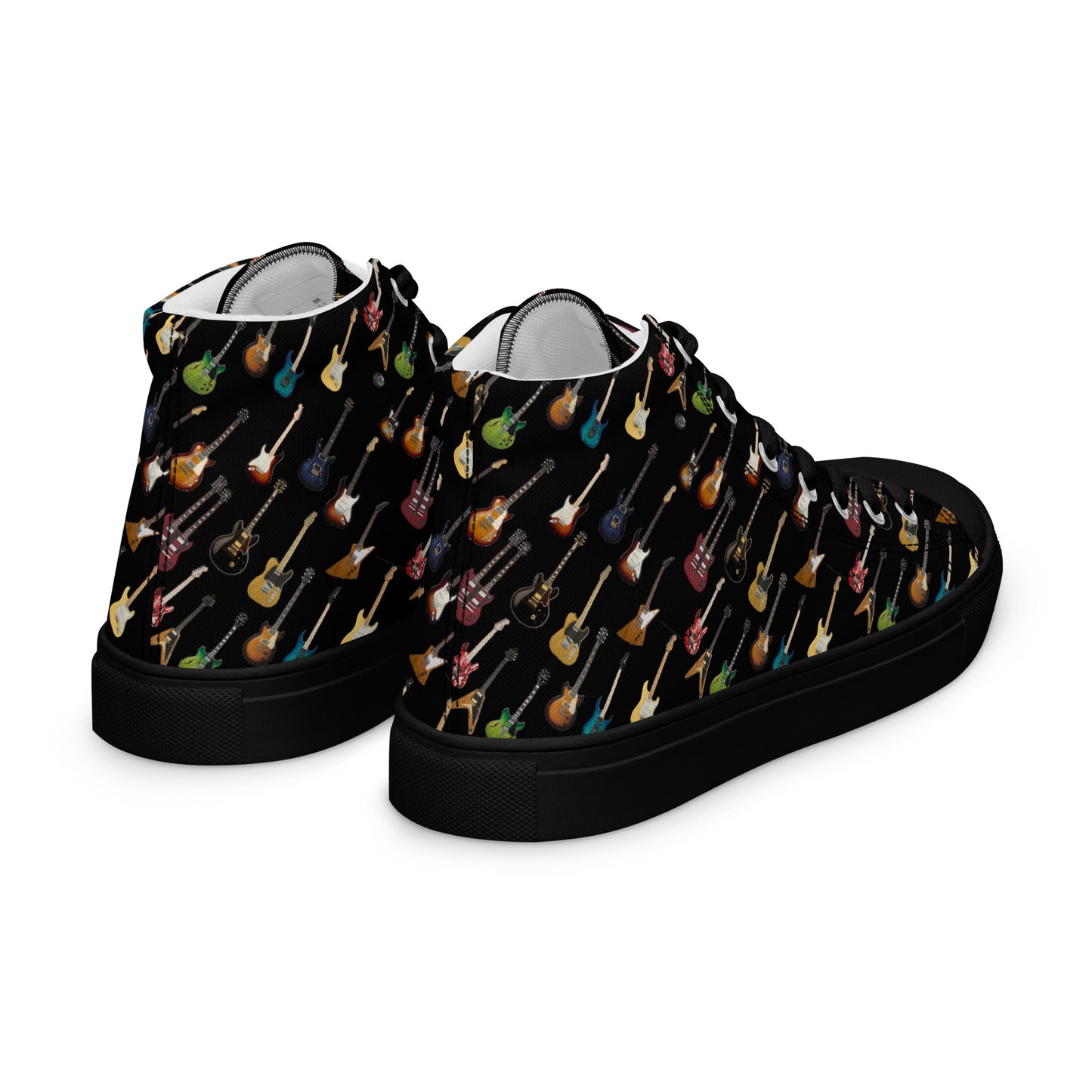 Guitar lover's Men’s high top canvas sneakers