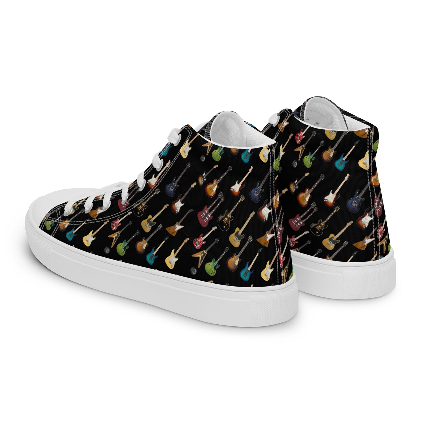 Guitar lover's Men’s high top canvas sneakers