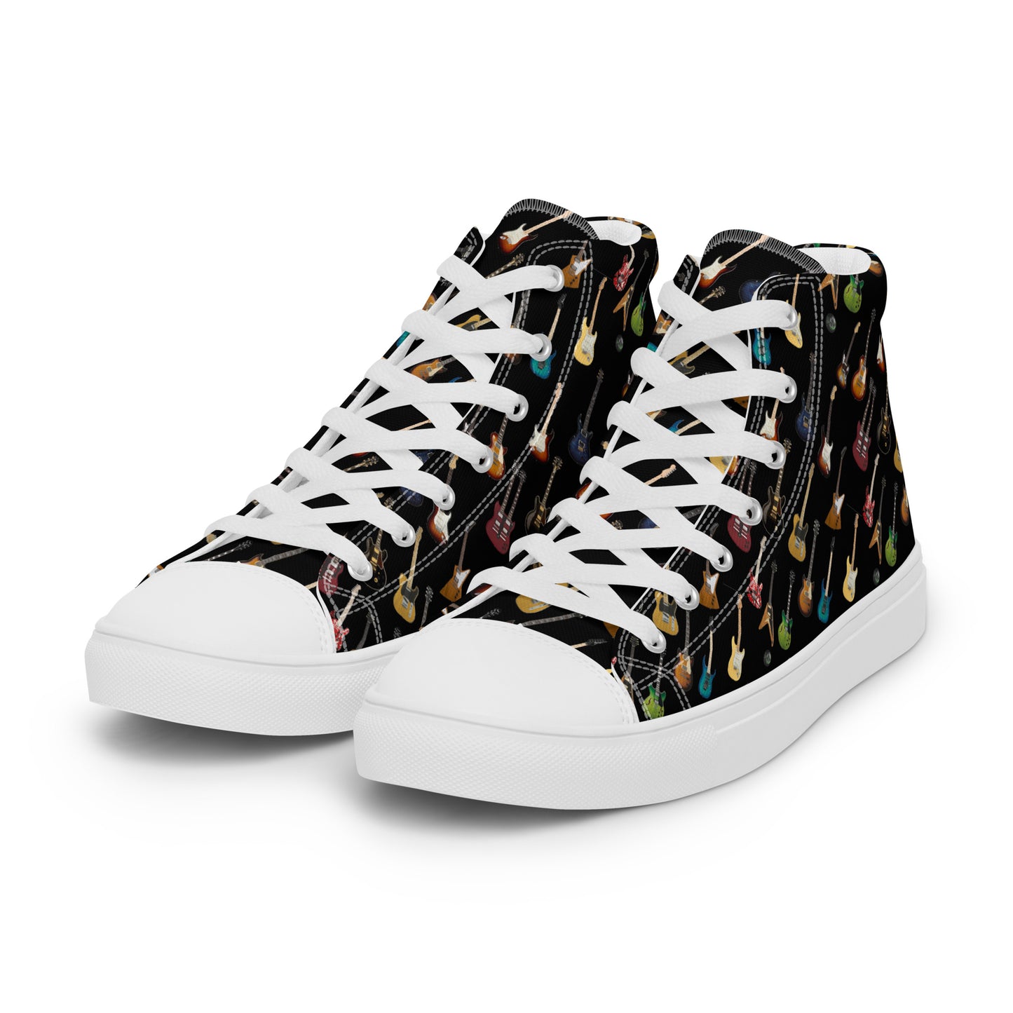 Guitar lover's Men’s high top canvas sneakers